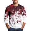 Men's Halloween Print Raglan Dralan Three-quarter Sleeve Casual Top
