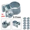 10Pcs Hose Clamp Carbon Steel 8-20mm Adjustable Mini Fuel Line For Jubilee Hose Clips Clamp Diesel Petrol Pipe Coolant Radiator