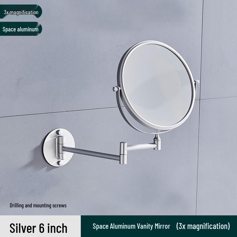 Wall-Mounted Rotating Double-Sided Vanity Mirror with Magnification