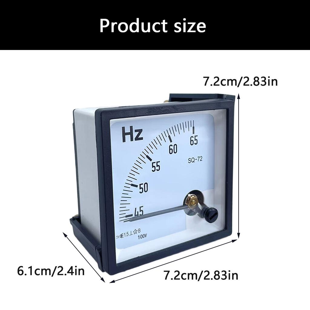 Power Frequency Meter 45-65Hz Wide Voltage 100V 220V Compact Design Plastic Suitable For Home Industrial Commercial Use
