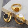 2026 European and American Fashion Simple Cold Wind Round Gemstone Men's and Women's Rings Niche Rings
