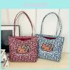 Hello Kitty Leopard Print Canvas Girls Shoulder Bag With Breathable Lightweight Fabric For School And Daily Use