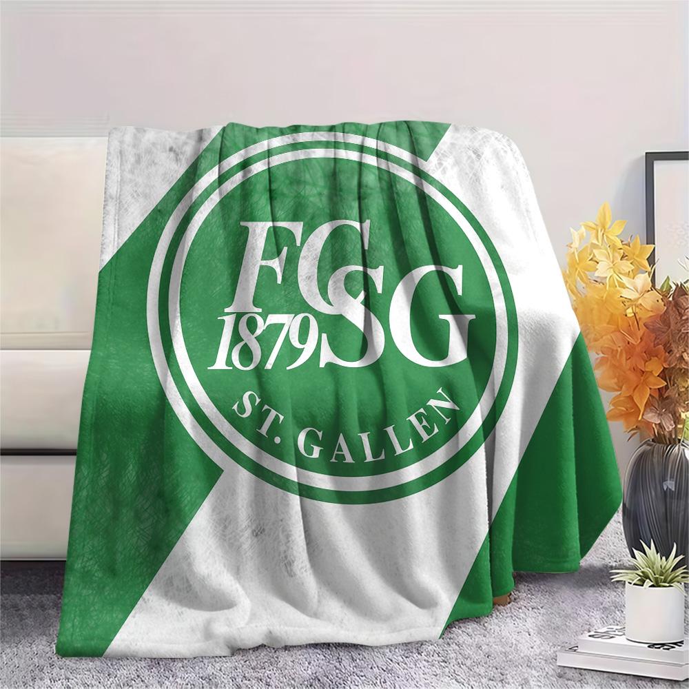 St. Gallen Voetbalclub Print Flanellen Deken, Hoge Kwaliteit Comfortabel voor Alle Seizoenen, Woondecoratie, Warmte en Comfort