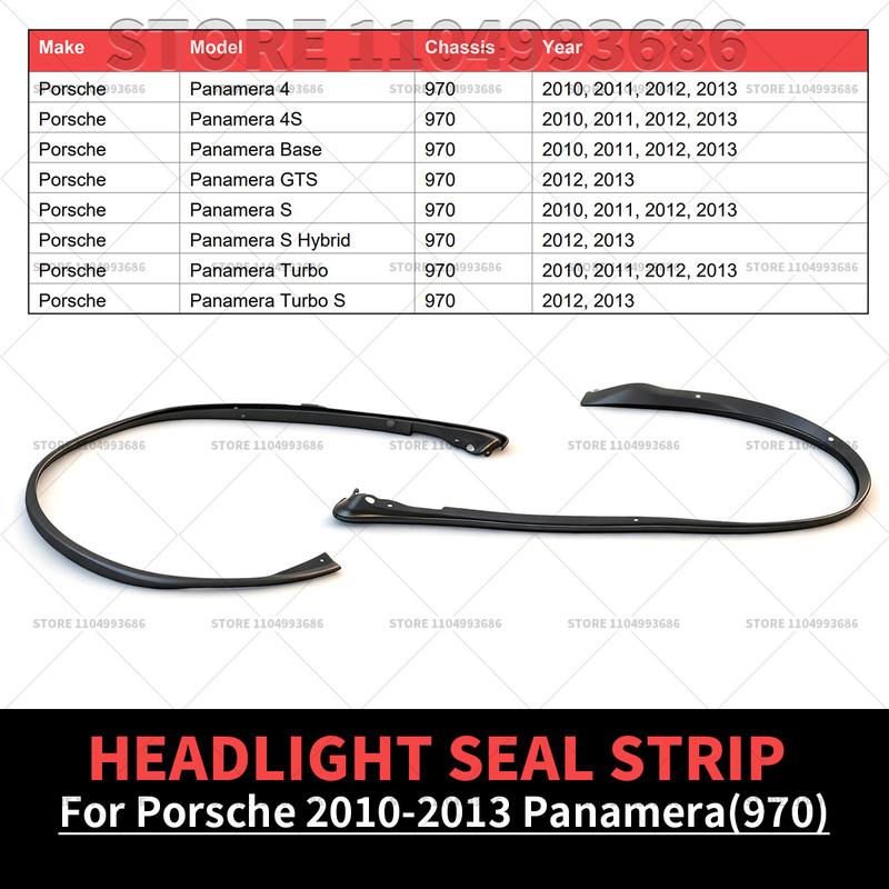 For Porsche 2010 2011 2012 2013 Panamera 4S Turbo S GTS (970) Car Headlight Rubber Sealing Strip Trim Headlamp Decorative Strip