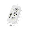 1PC Portable EU Plug Power Strip, 3/6 Widely Outlets with 5 USB Ports (1 USB C), Extension Socket for Travel Office Dorm Home