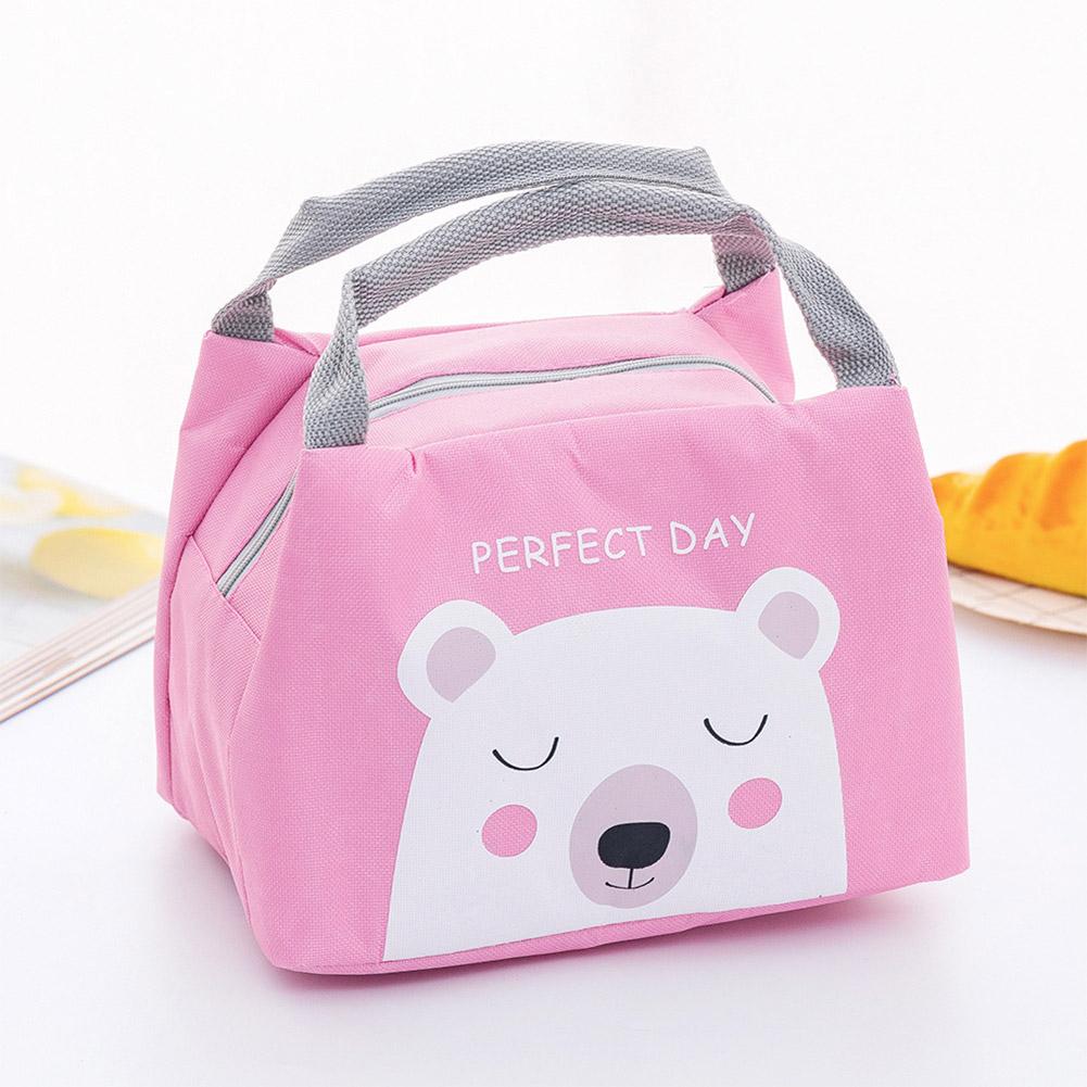 Cute Cartoon Printing Waterproof Insulation Oxford Lunch Bag with Handle for Outsoor Student
