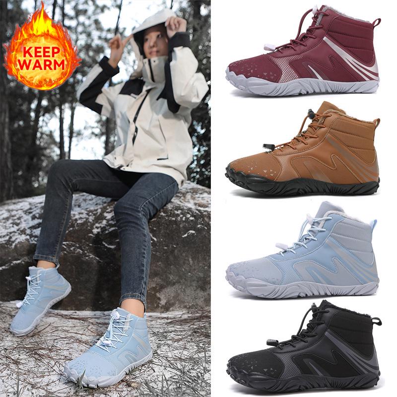 Men's and Women's Mid-Cut Winter Snow Boots - Fashionable, Warm, Plus Velvet Short Boots for Couples