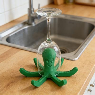 Support Sèche-Bouteilles Poulpe en Verre Séchoir à Vaisselle Imprimé en 3D pour Tasses Bouteilles Mugs Égouttoir Antidérapant pour Boissons Égouttoir pour Comptoir de Cuisine