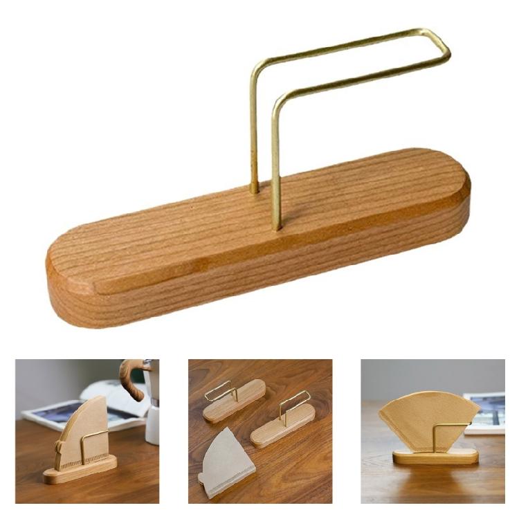 Modern Wood Filter Storage for Coffee Brewing Fan Shape Filtering Paper Rack