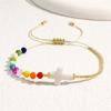 Crucifix Beaded Bracelet Bohemian Style Wristband Multicolor Crystal Beads Bangle For Women Casual Accessories