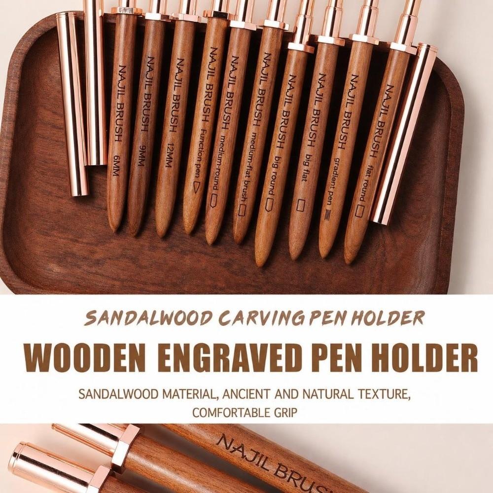 Sandalwood Handle Nail Design Pen Portable Pen Detail Brush New Manicure Pen Nail Salon