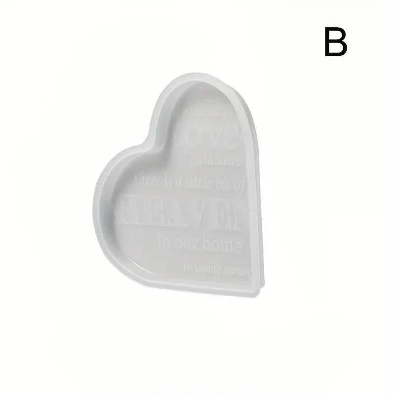 Heart Sign Resin Silicone Mold for DIY Craft Memorial Casting Home Decoration Flower Preservation Table Decorations
