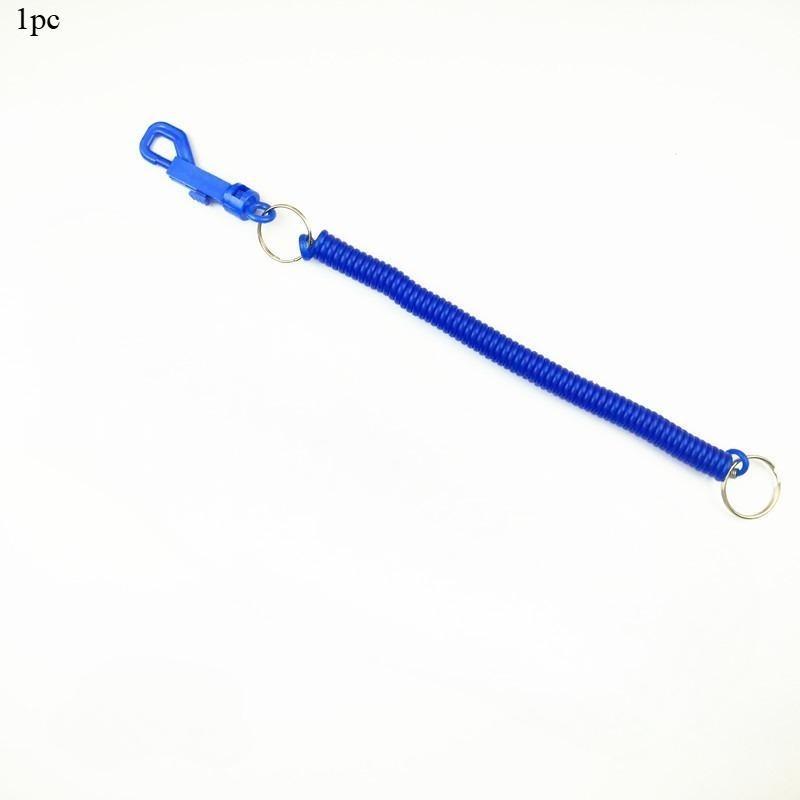 1Pc Stretching 2 Meters High-quality Bold Plastic Spring Rope with Keychain Elastic Rope Plastic Telescopic Rope with Hook Buckle