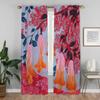 Persienner Abstrakt Blomma Heminredning Gardiner 2 Delar Eleganta Rumsgardiner för Kamera Halloween Dekoration Vardagsrumsgardin