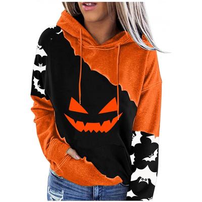Hauts Pour Femmes Mode Décontractée Pour Femmes Imprimé Halloween Manches Longues Pulls à Capuche Sweat-shirts Vêtements Ropa De Mujer Y2k