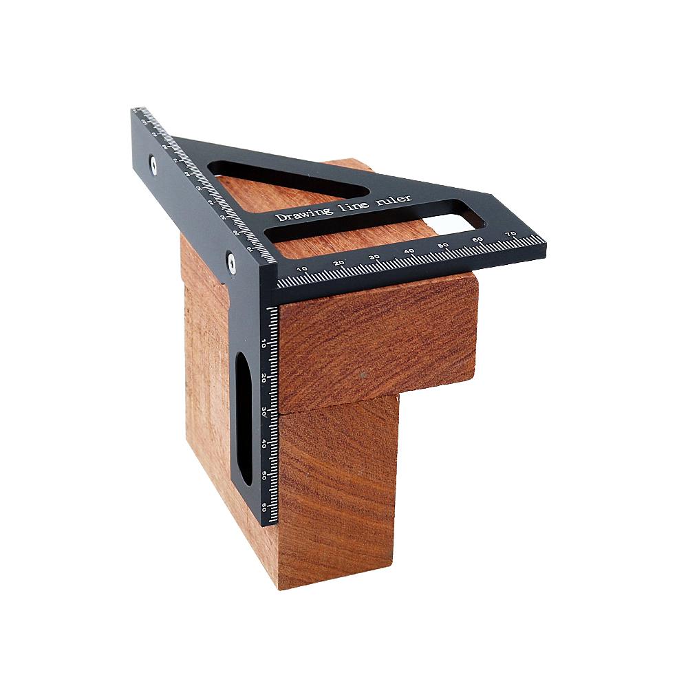Precision Aluminum Alloy  Miter Triangle Ruler 45°/90° Woodworking Square Protractor  3D  Multifunctional Measuring Tool
