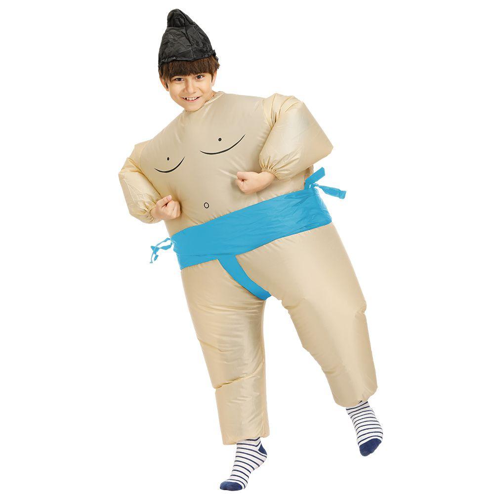 Wrestler Costume Sumo Inflatable Suit Blow Up Party Outfit Cosplay Dress Men Kid