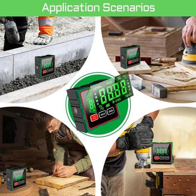 Digital Angle Finder Magnetic Digital 4-side Magnetic Level Gauge Box Waterproof Angle Finder For Outdoor Workshop Construction