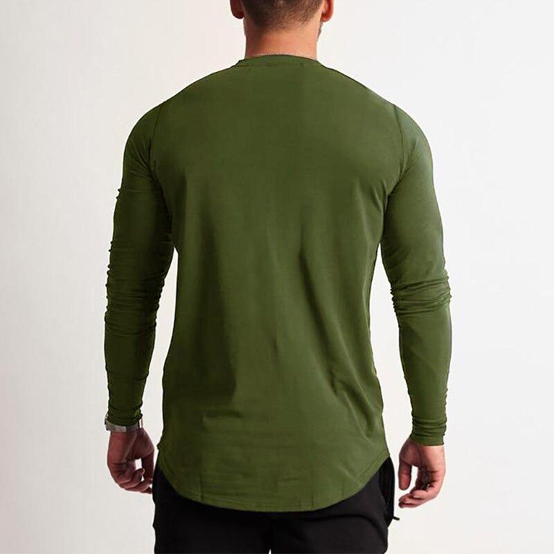 Muscleguys Spring and Autumn Men's Bottoming Shirt Thin Fitness Slim Fitting Long Sleeve Tops