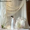 Biała Jedwabna Dekoracja Weselna na Scenę i do Domu - Zasłona