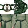 Engraved Leaf Corset Belt with Triple Wrap Adjustment And Hollowed Buckles For Quick Costume Change for Various Event