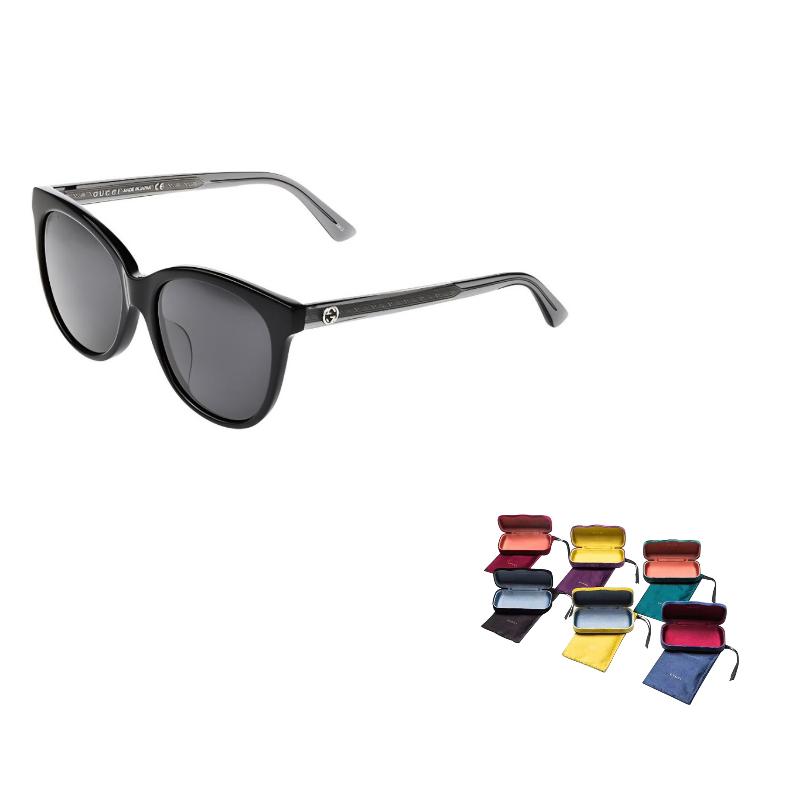 

GUCCI Cat-eye Panel Frame Temple logo Acetate Butterfly Sunglasses Women s Black 56mm чёрный