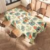 Vintage Floral Tablecloth Farmhouse Dining Table Cover Rustic Kitchen Decor Aesthetic Table Runner Botanical Pattern Waterproof