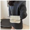 Women's Tweed Chain Small Square Bag Fashionable Single Shoulder Crossbody Bag Vintage Minimalist Handbag