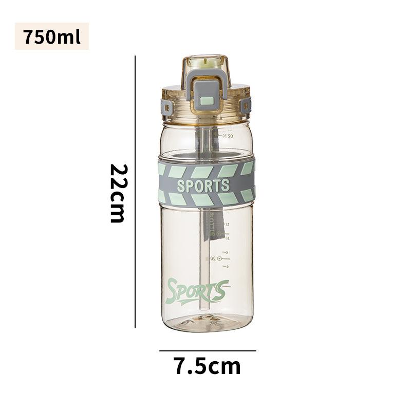 Water bottle High value outdoor sports kettle Large capacity straw cup Portable portable plastic cup Double drinking cup logo