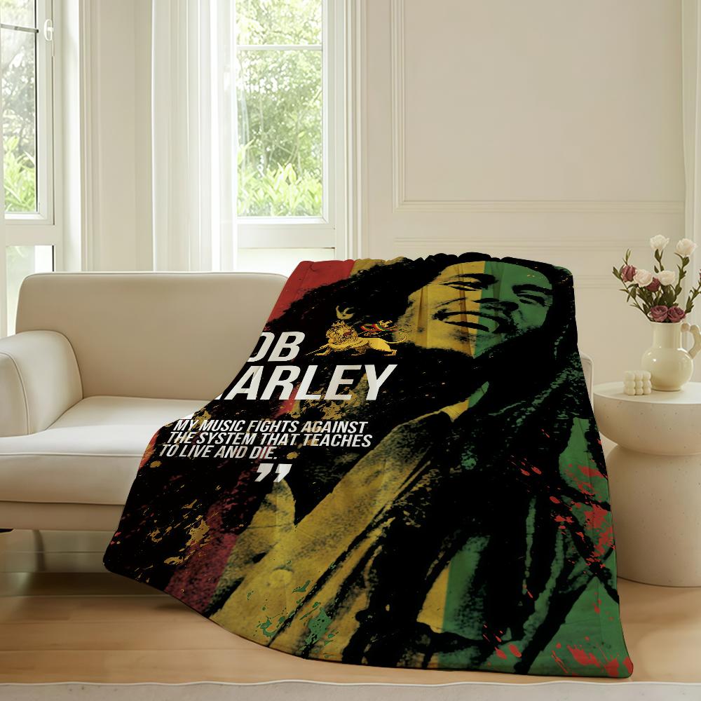 

Jamaican singer Bob Marley Blanket For Sofa Office Bed Plane Travel Sleep Read Relax Camping Soft And Warm 30x40in