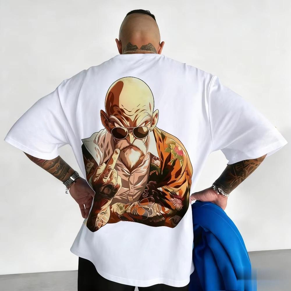 Extralarge pure cotton Tshirt with Dragon Ball Z character design featuring anime print for summer 2026