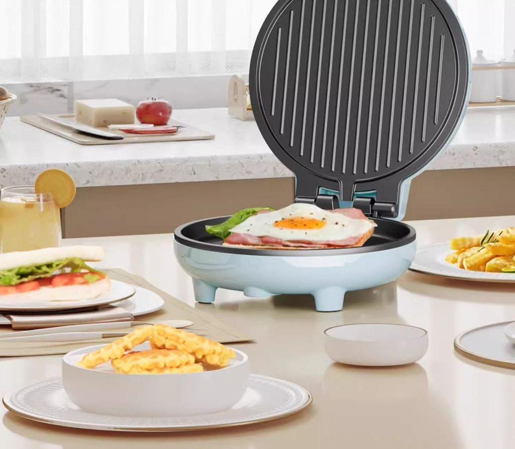 Aux Electric Griddle: Compact Double-Sided Sandwich & Pancake Maker for Home Use