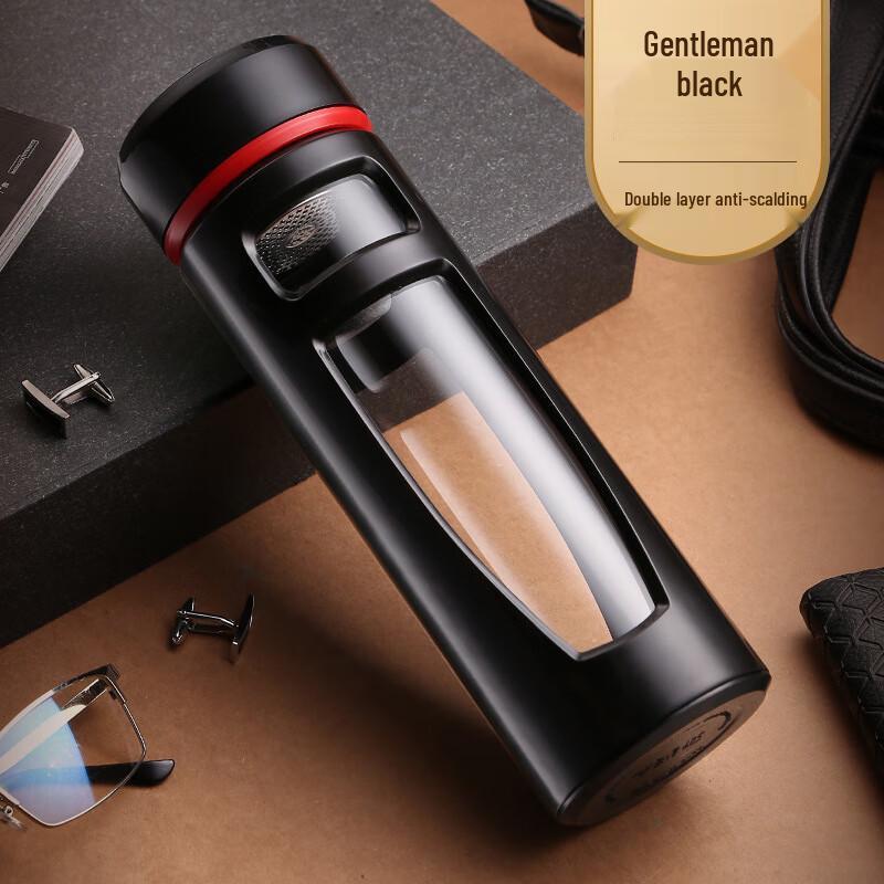 Double-Layer Glass Tea Infuser Bottle 580ml