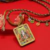 Rebgong Hand-Painted Thangka Zodiac Amulet Necklace with GAU Box Pendant - Eight Protectors of Tibetan Buddhism