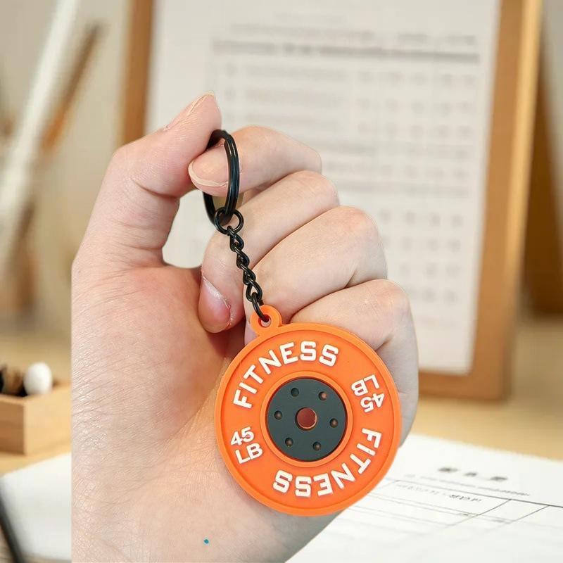 2025 New Barbell Keychain Silicone Dumbbell Keychain Gym Gifts For Gym Lovers Fitness Trainer Gift Backpack Car Key Pendant