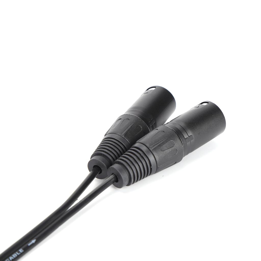 Microphone Cable 3.5mm Connector To Dual XLR Male Adapter Interconnect Patch Cord