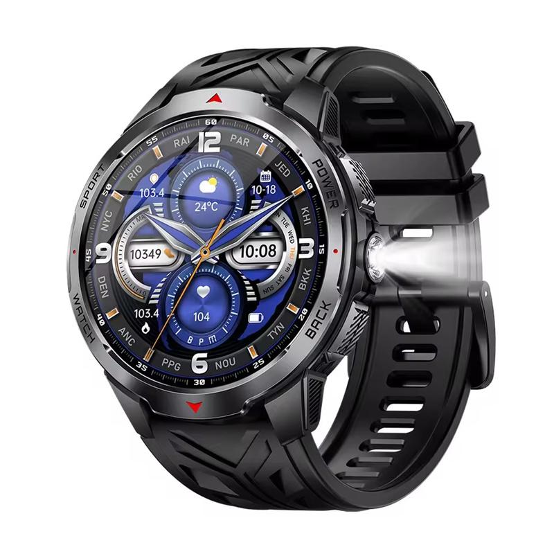 KT88 Men Outdoor Smart Watch 1.7inch Large Screen LED Flashlight Compass BT Calling Multi-Sports Fitness Tracker Smartwatch