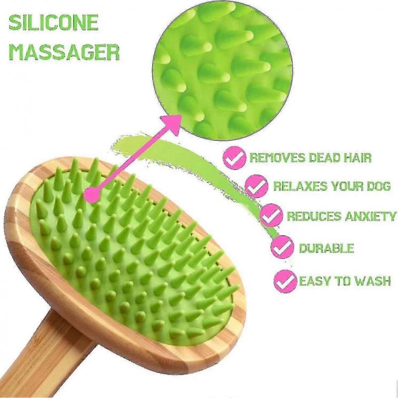 Dog Cat Grooming Brush Rubber Massage Cleaning Brush Pet Bath Epilator Massage Comb Short And Long