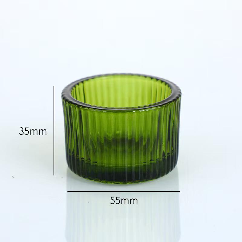 Transparenter gestreifter Glas-Kerzenhalter - Farbiger aromatischer Duft für Hochzeitsdekoration