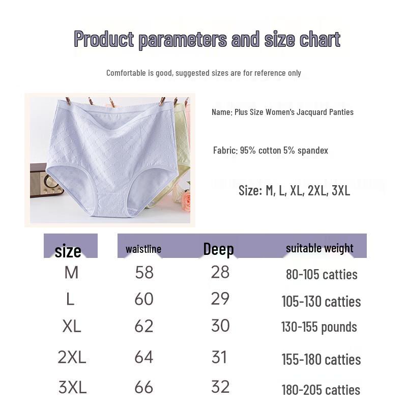 Urban Beauty Women's High-Waist Pure Cotton Antibacterial Underwear 4-Pack