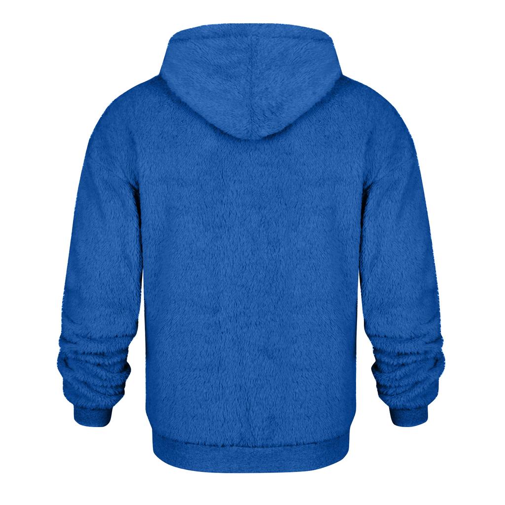 Men's Solid Color Plush Half-Zip Sweatshirt Hoodie Men's Sports Large Size Casual Sweatshirt
