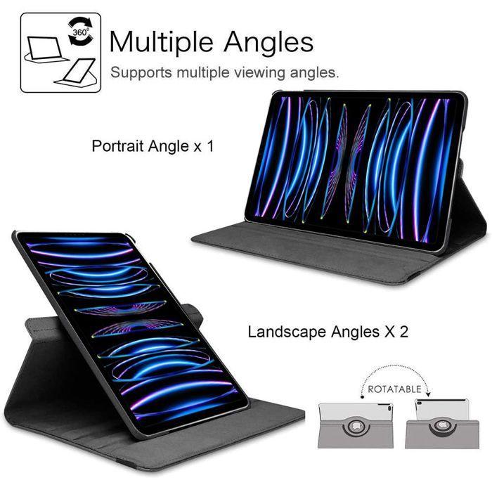 Coque + Verre Trempé - BOOLING - pour iPad Pro 11" - Etui Rotatif 360 - Bleu Marine - Protection Optimale