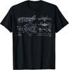 F35 Fighter Jet Blueprint Graphic Tee for Kids and Adults