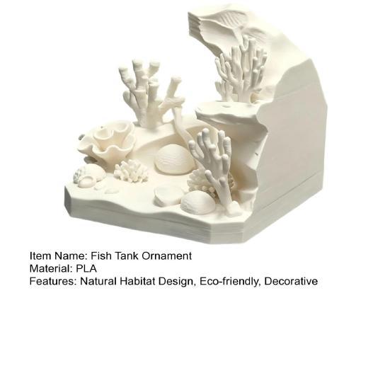 Decorative Aquarium Hideout 3D Printed Coral Cave Decoration for Small Fish Shrimp, Tank Miniature Landscape Decor Hideout, Realistic Hollow Ornament