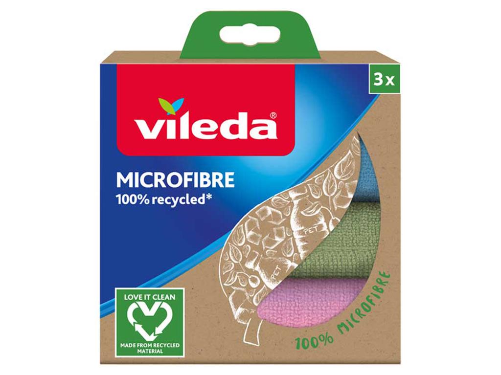 Vileda Microfiber Cloth 100% Recycled 3 PCS. -Will 168310