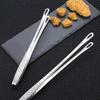 Kapmore 1 pz Pinza per alimenti in acciaio inossidabile con manico lungo antiscivolo per barbecue, bistecche, utensili da cucina, accessori