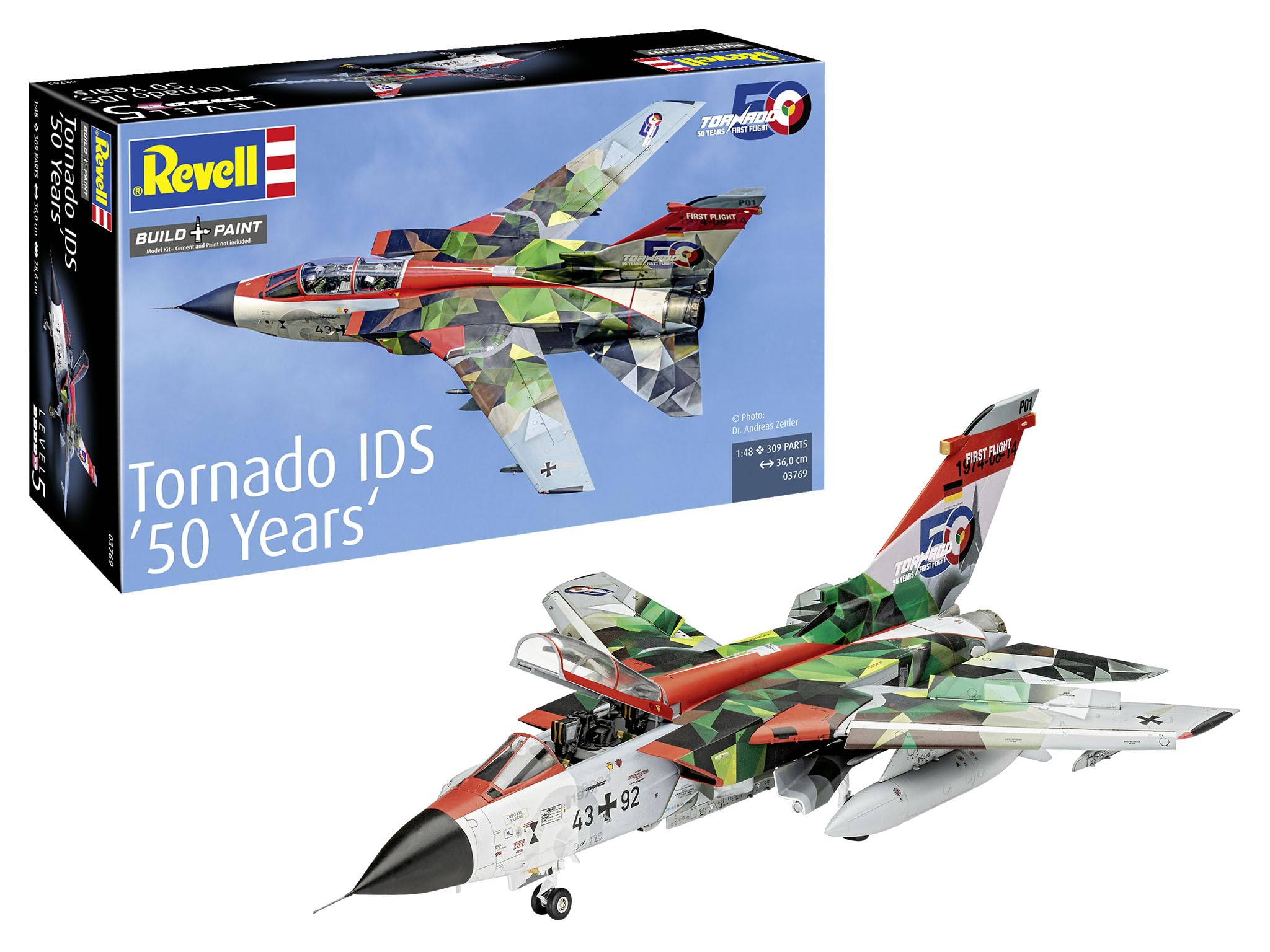 

Немецкий Revell Panavia Tornado IDS 50-летний юбилей Сборная пластиковая модель 03769 1/48 (Самолет)