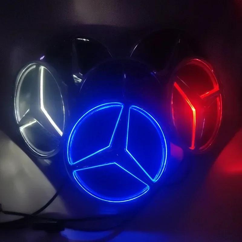 New Car Front Grilled Star Emblem LED Illuminated Logo White Blue Red Light Mercedes Benz W204 GLK220 GLK300 GLK350 GLK500 W245 XT3