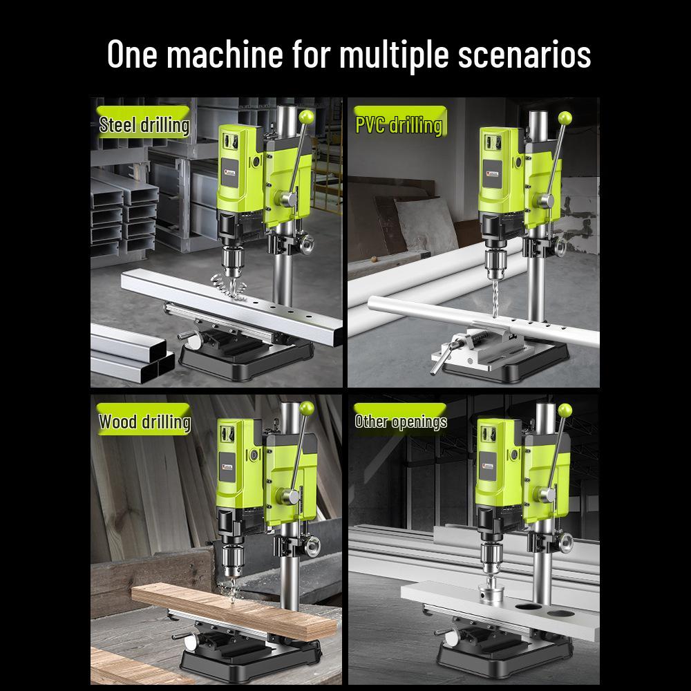 Compact 220V High-Power Bench Drill Press: Industrial-Grade, Multifunctional, High-Precision Milling Machine with Worktable.