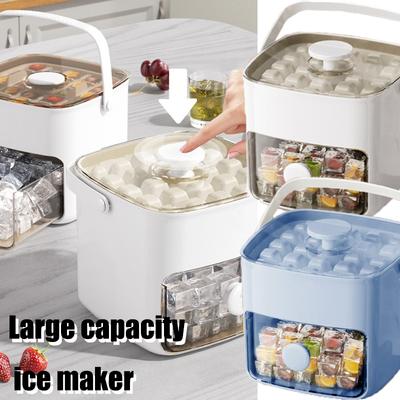 48 Grid Cube Ice Machine Easy Release Home Ice Cube Tray with One Touch Double Layer Portable Household Ice Cube Making Tools